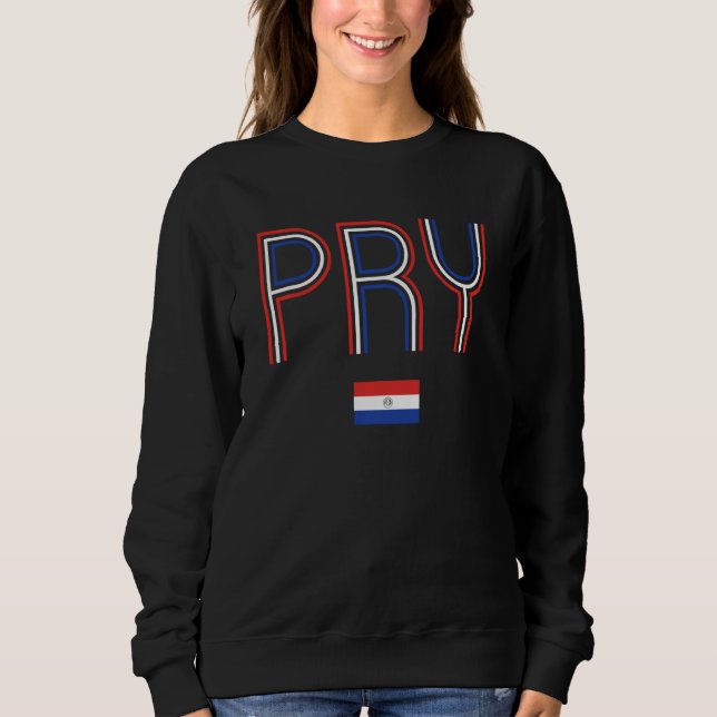 Retro Paraguay Flag Paraguayan Pride Vintage Parag Sweatshirt (Front)