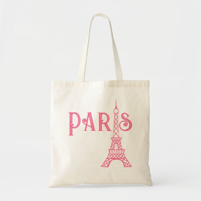 Retro Paris Eiffel Tower Tote Bag (Front)