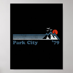 Retro Park City Ski Resort Utah Snowboard Mountain Poster