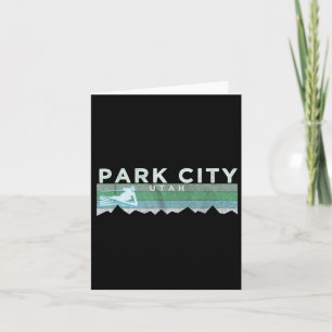 Retro Park City, Utah Distressed Skiing Card