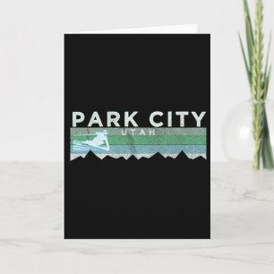 Retro Park City, Utah Distressed Skiing  Card