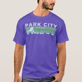 Retro Park City Utah Distressed Skiing gift T-Shirt