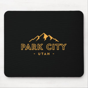 Retro Park City Utah Mens Womens Souvenir Mountain Mouse Pad