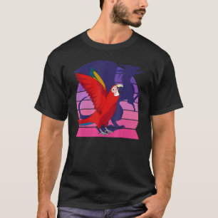 Retro Parrot I Dragon I Screaming Scarlet Macaw T-Shirt