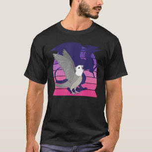 Retro Parrot I Dragon I Screaming White faced Grey T-Shirt