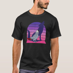 Retro Parrot I Howling Wolf I Screaming African Gr T-Shirt