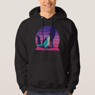 Retro Parrot I Howling Wolf I Screaming Blue Monk Hoodie