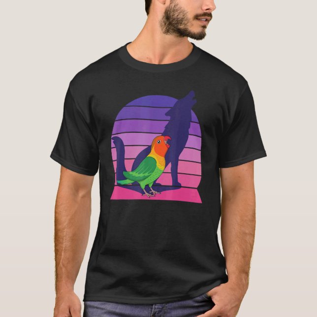 Retro Parrot I Howling Wolf I Screaming Fischer's  T-Shirt (Front)