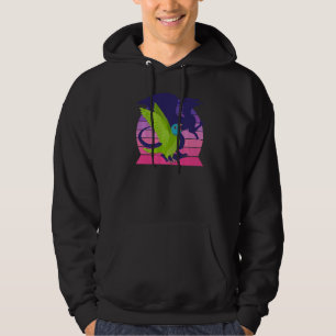 Retro Parrot I Winged Dragon I Screaming Blue crow Hoodie