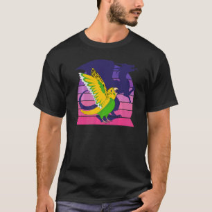 Retro Parrot I Winged Dragon I Screaming Yellow Bu T-Shirt