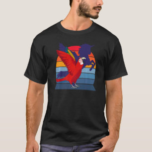 Retro Parrot I Winged Unicorn I Scarlet Macaw T-Shirt