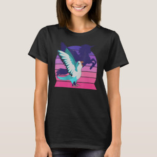 Retro Parrot I Winged Unicorn I Screaming Blue Qua T-Shirt