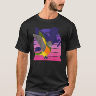 Retro Parrot I Winged Unicorn I Screaming Senegal T-Shirt