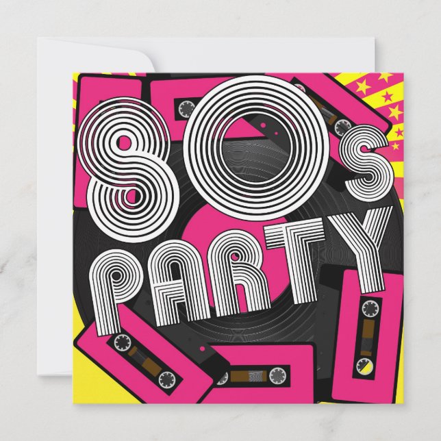 Retro Party Background Invitation (Front)