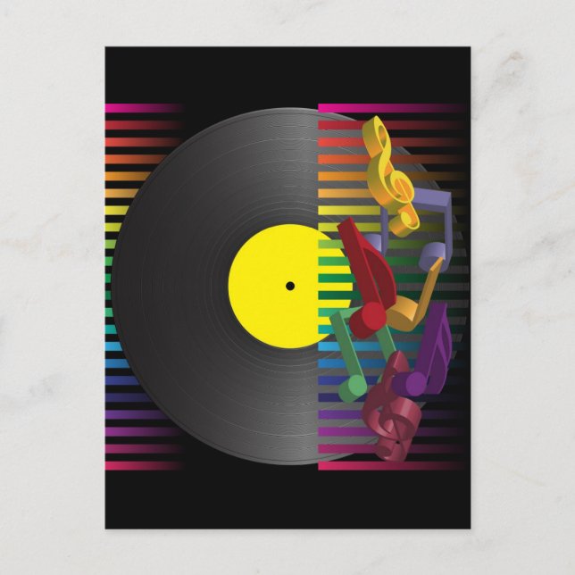 Retro Party Background Invitation Postcard (Front)