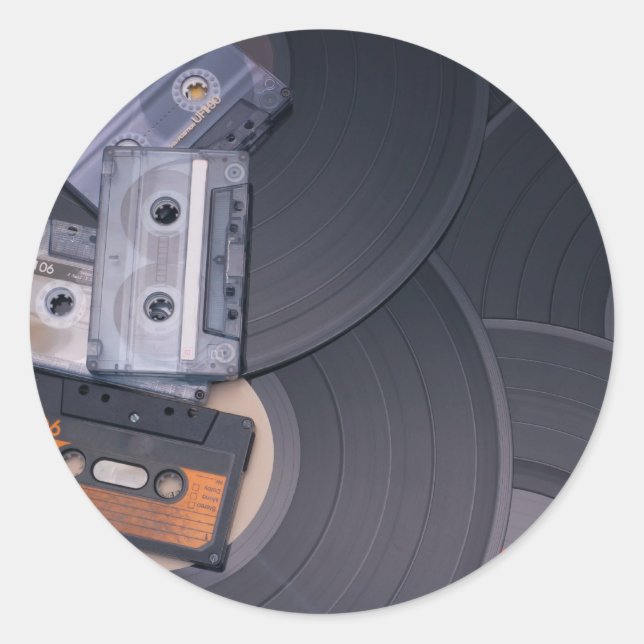 Retro Party Classic Round Sticker (Front)