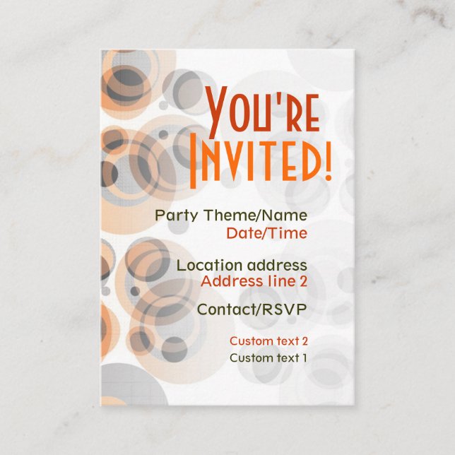 Retro Party Invite Card (Front)