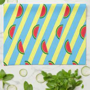 Retro Pastec blue background Tea Towel