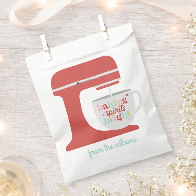 Retro Pastel Baking Spirit's Bright Christmas  Favour Bag (Clipped)