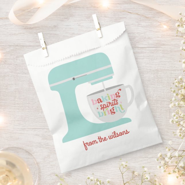Retro Pastel Baking Spirit's Bright Christmas  Favour Bag (Clipped)