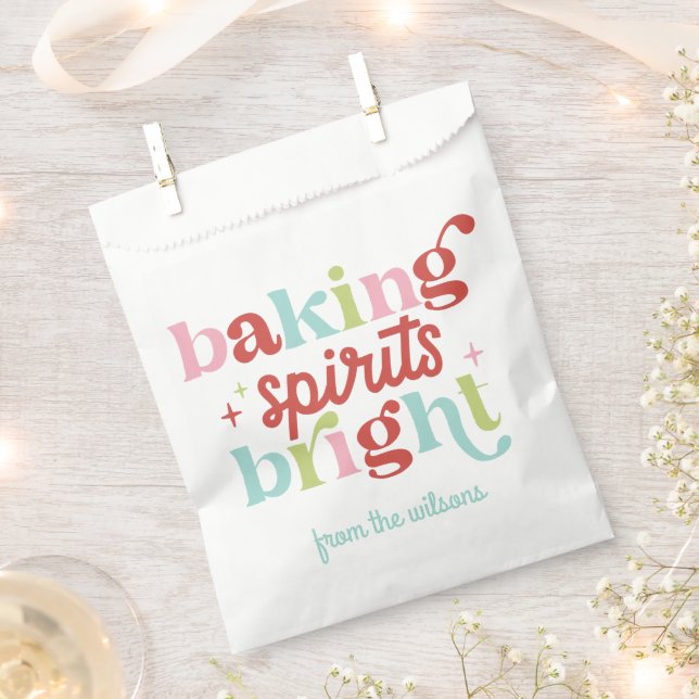 Retro Pastel Baking Spirit's Bright Christmas Favour Bag (Clipped)