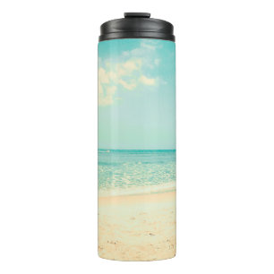 Retro Pastel Beachbeach,abstract,hipster,backgroun Thermal Tumbler