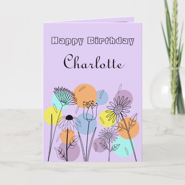 Retro Pastel Birthday Card (Front)