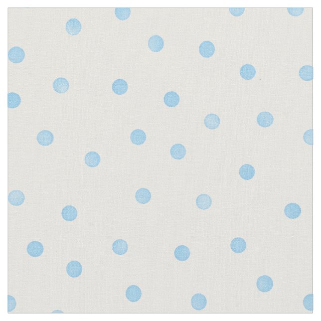 Retro pastel blue and white polka dots pattern fabric (Close Up)