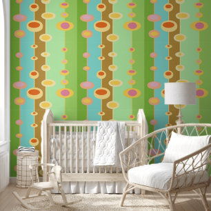 Retro pastel brights 70s wallpaper