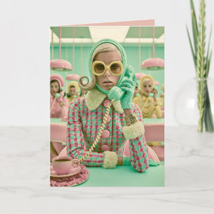 Retro Pastel Call Centre Fashion Card