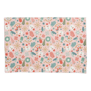 Retro Pastel Christmas Pillowcase