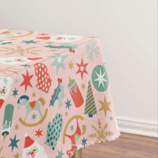 Retro Pastel Christmas Tablecloth