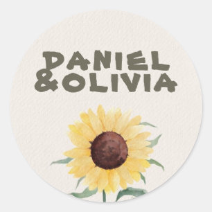 Retro Pastel Colour Daisy Wedding Classic Round Sticker