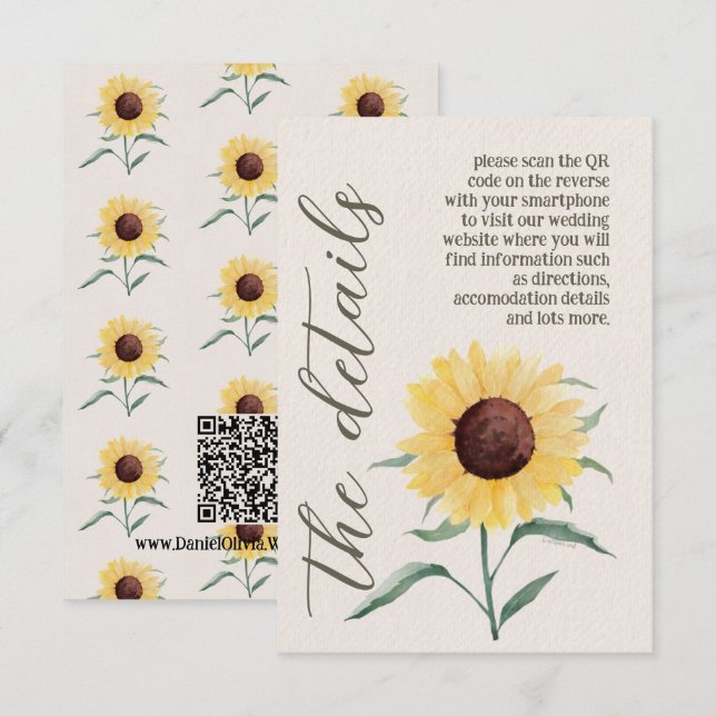Retro Pastel Colour Daisy Wedding Enclosure Card (Front/Back)