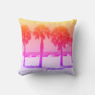 Retro Pastel Colour Palm Tree Cushion