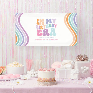 Retro pastel colourful modern birthday era banner