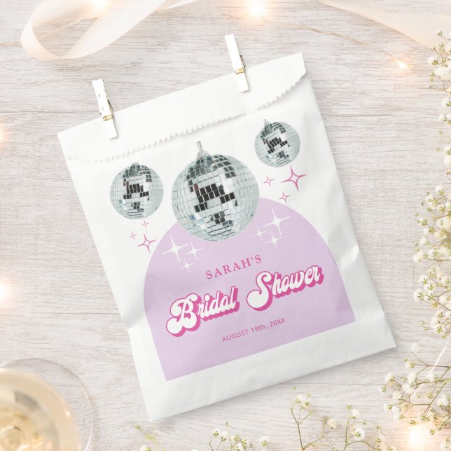 Retro Pastel Disco Groove Bridal Shower Favour Bag (Clipped)