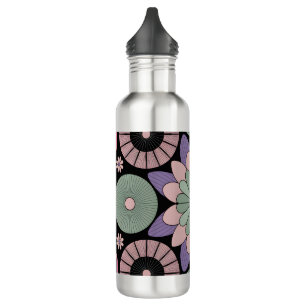 Retro Pastel Floral Mandala Symmetry 710 Ml Water Bottle