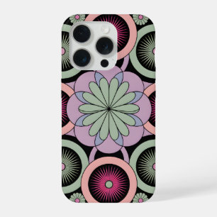 Retro Pastel Floral Mandala Symmetry iPhone 15 Pro Case