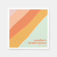 Retro Pastel Geometric Art Custom Bridal Shower