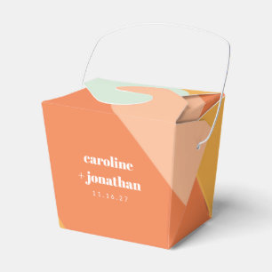 Retro Pastel Geometric Art Custom Wedding Cute  Favour Box