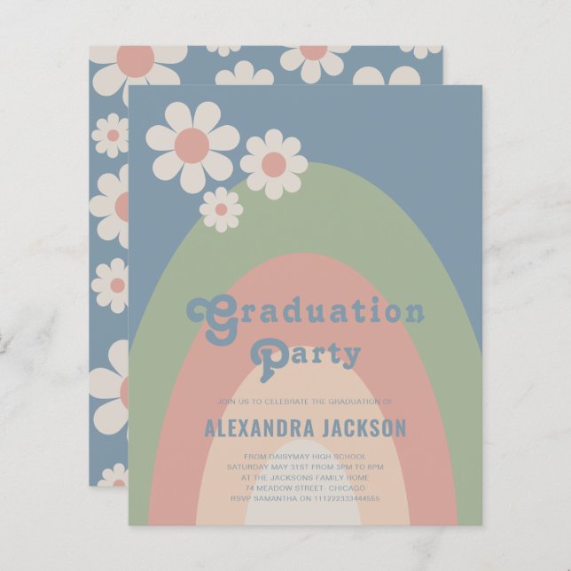 Retro Pastel Graduation Party (Front/Back)