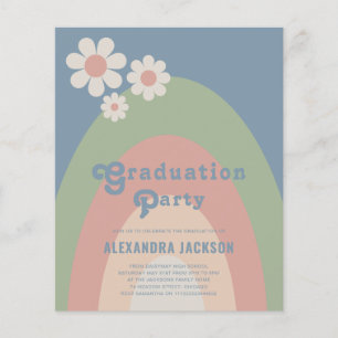 Retro Pastel Graduation Party Flyer