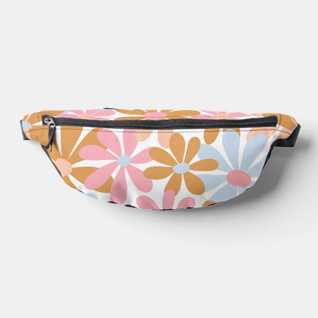 Retro Pastel Groovy Daisy Flower Pattern Bum Bags (Lay Down)