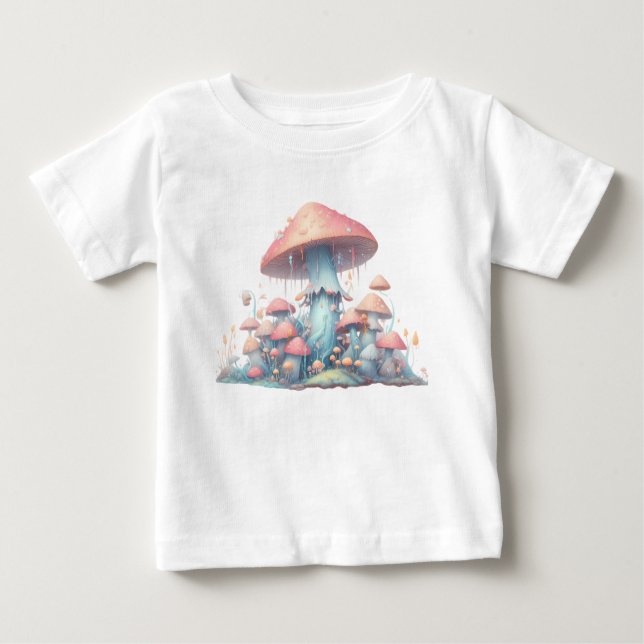 Retro pastel mushrooms design with soft colours 02 baby T-Shirt (Front)