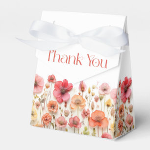 Retro Pastel Pink Boho Wildflower Bridal Shower Favour Box