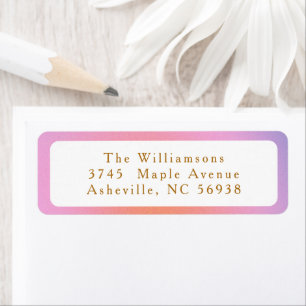Retro Pastel Pink Lavender Gradient Return Address Label
