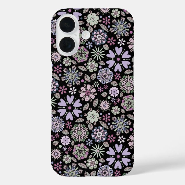 Retro Pastel Pink Purple Floral Seamless Pattern Case-Mate iPhone Case (Back)