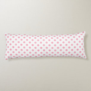 Retro pastel pink white polka dots pattern body cushion