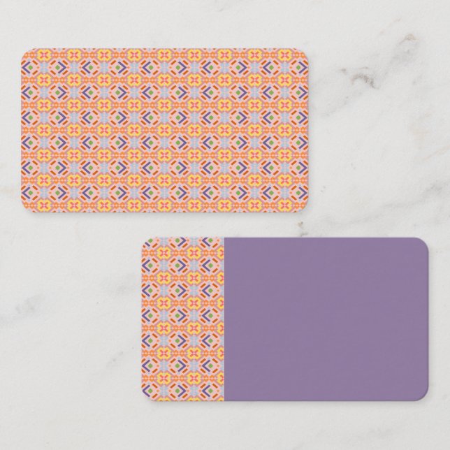 Retro Pastel Pixel Mosaic Geometric Pattern Business Card (Front/Back)